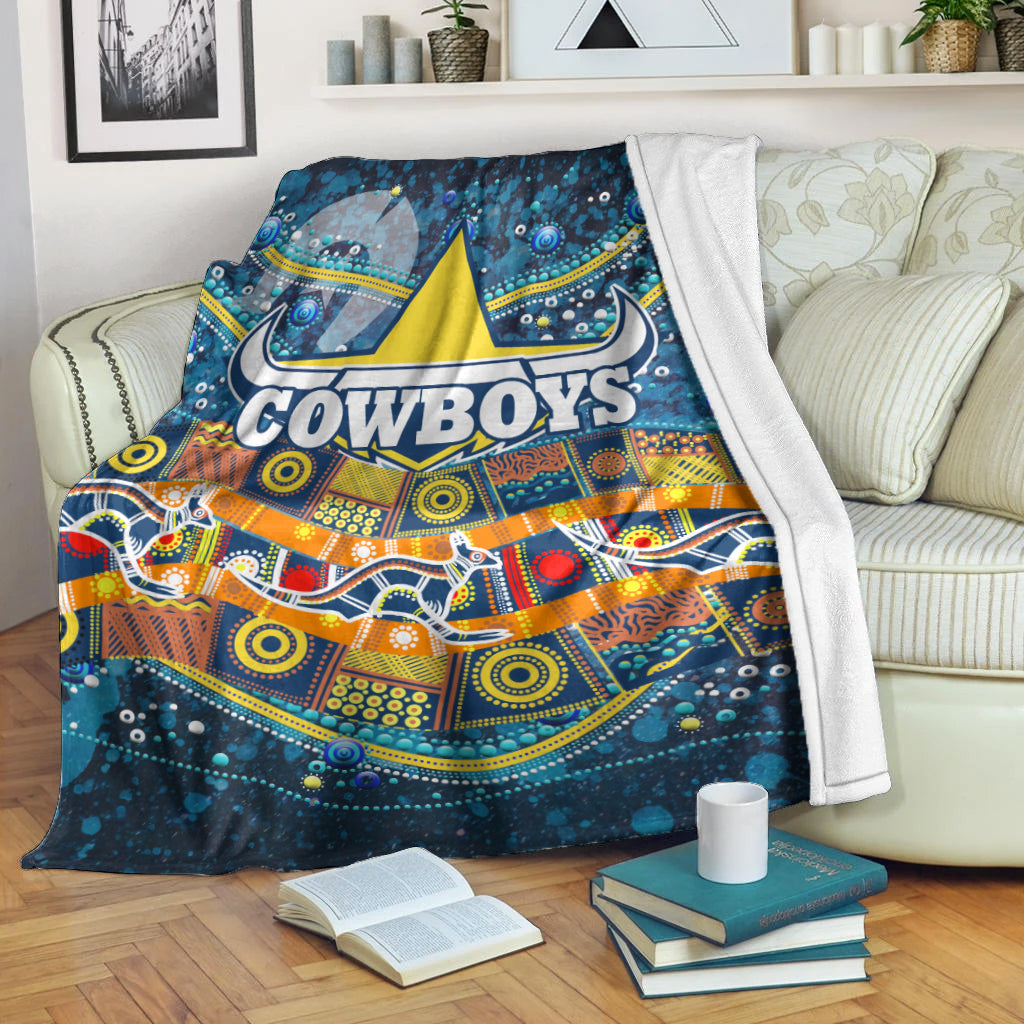 naidoc-week-cowboys-premium-blanket-aboriginal-dot-painting