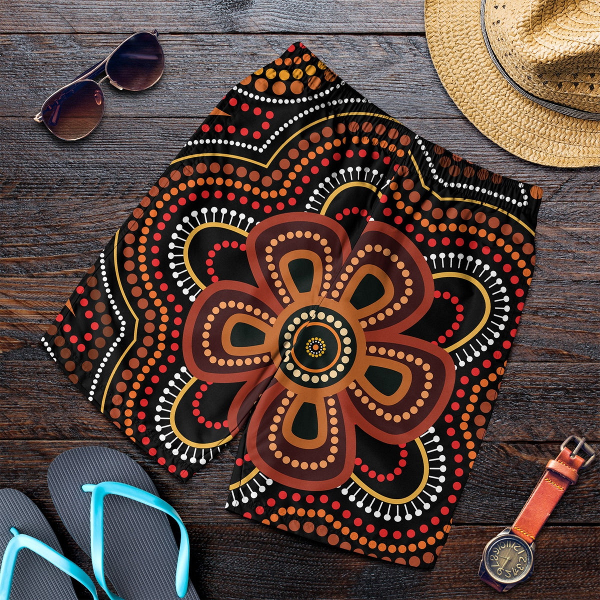 aboriginal-men-shorts-aboriginal-dot-painting-flowers-style-ver02