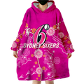 Sydney Sixers Aboriginal Art Cricket 2022 Wearable Blanket Hoodie - LT12