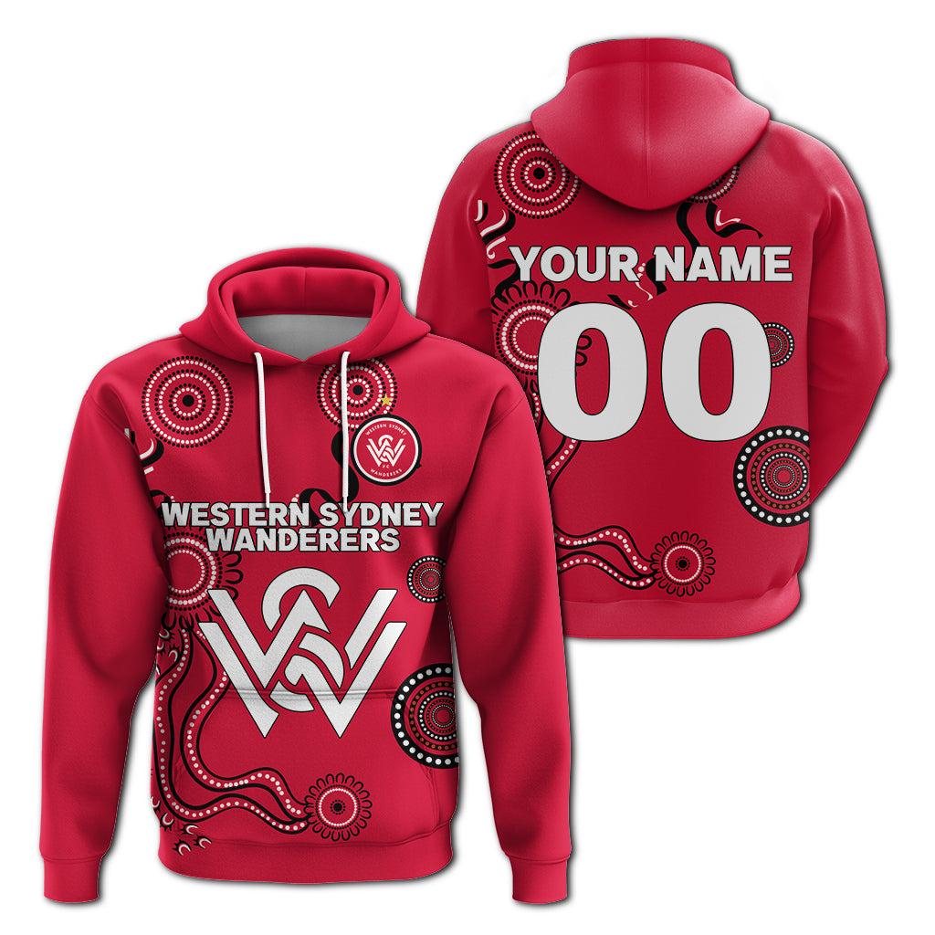 custom-personalised-western-sydney-wanderers-hoodie-indigenous-dot-painting-art