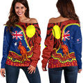 Australia Day Indigenous Art Women Off Shoulder Sweater