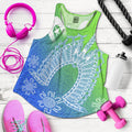 Torres Strait Islander Women's Racerback Tank - Dhari Mask Ocean Style - Vibe Hoodie