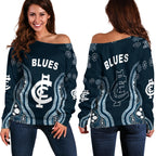 Go Blues Off Shoulder Sweater Simple Indigenous LT13 - Vibe Hoodie