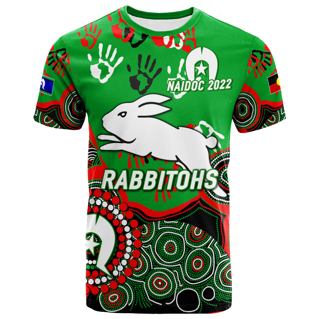 custom-personalised-rabbitohs-rugby-naidoc-2022-aboriginal-t-shirt