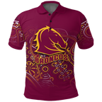 (Custom Personalised) Brisbane Broncos Rugby Indigenous Polo Shirt - LT12