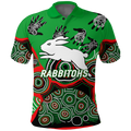 (Custom Personalised) Rabbitohs Rugby Aboriginal Art Polo Shirt - LT12