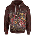 [Custom] Aboriginal Hoodie - Kangaroo family with Hand Art