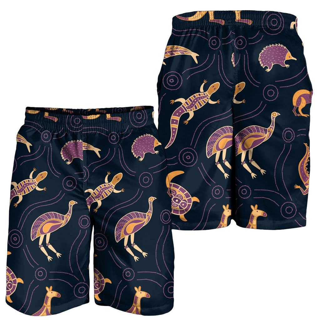 mens-shorts-indigenous-animals-patterns