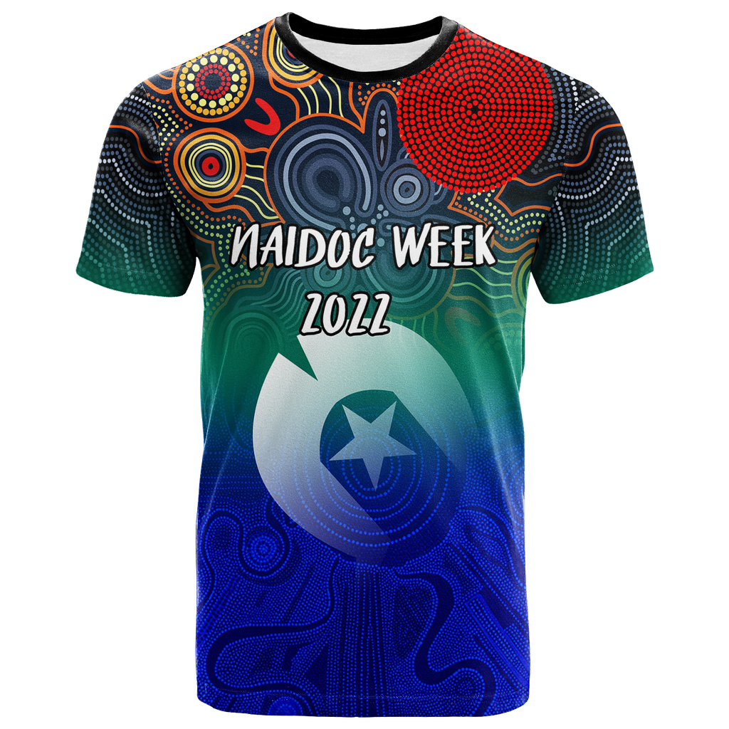 naidoc-week-2022-torres-strait-islander-with-aboriginal-dot-painting-art-t-shirt