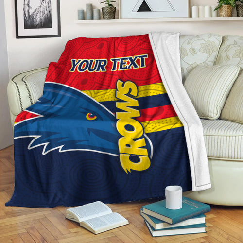 custom-personalised-adelaide-crows-blanket-aboriginal-dot-painting