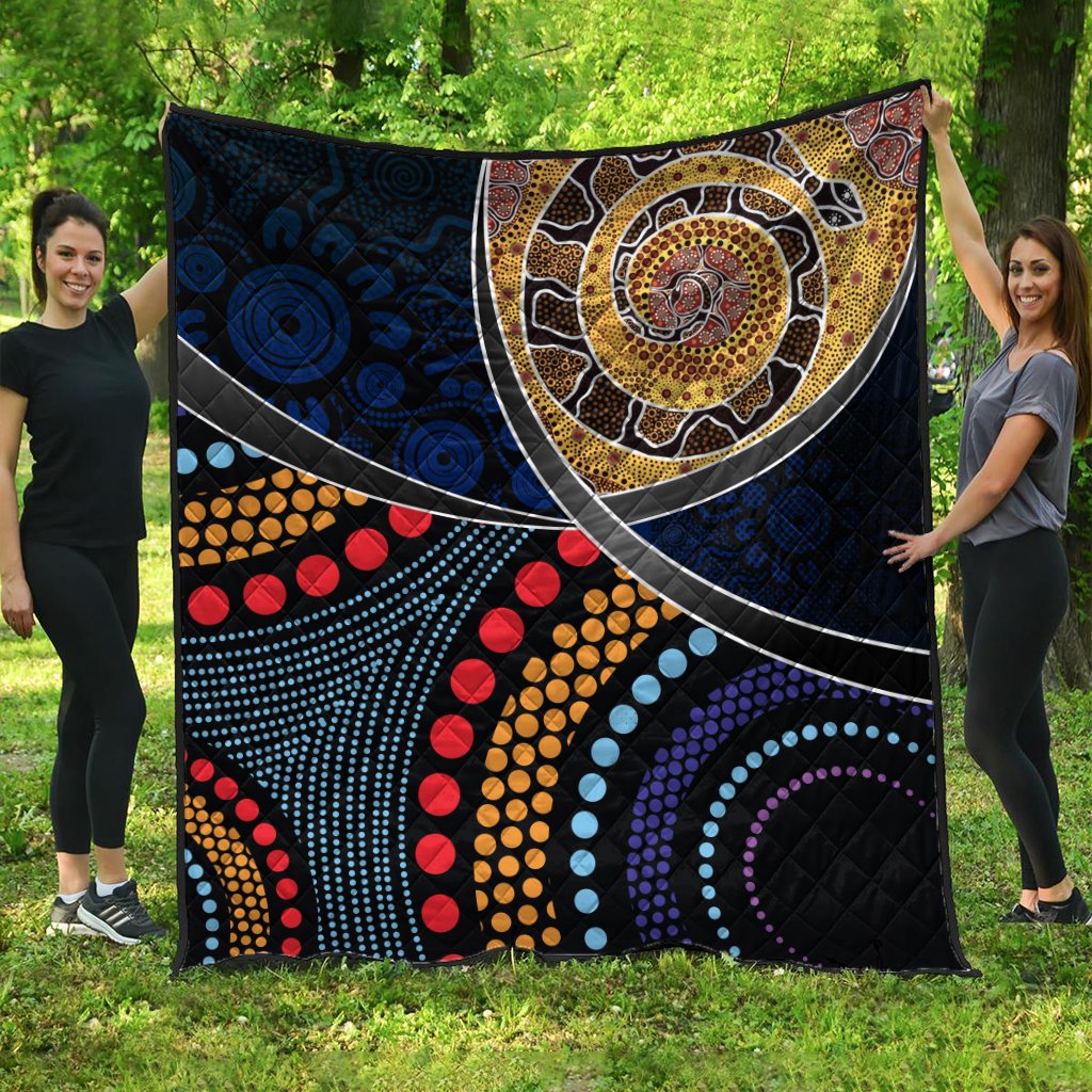premium-quilts-aboriginal-dot-panting-art-with-snake