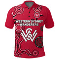 custom-personalised-western-sydney-wanderers-polo-shirt-indigenous-dot-painting-art