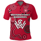 custom-personalised-western-sydney-wanderers-polo-shirt-indigenous-dot-painting-art