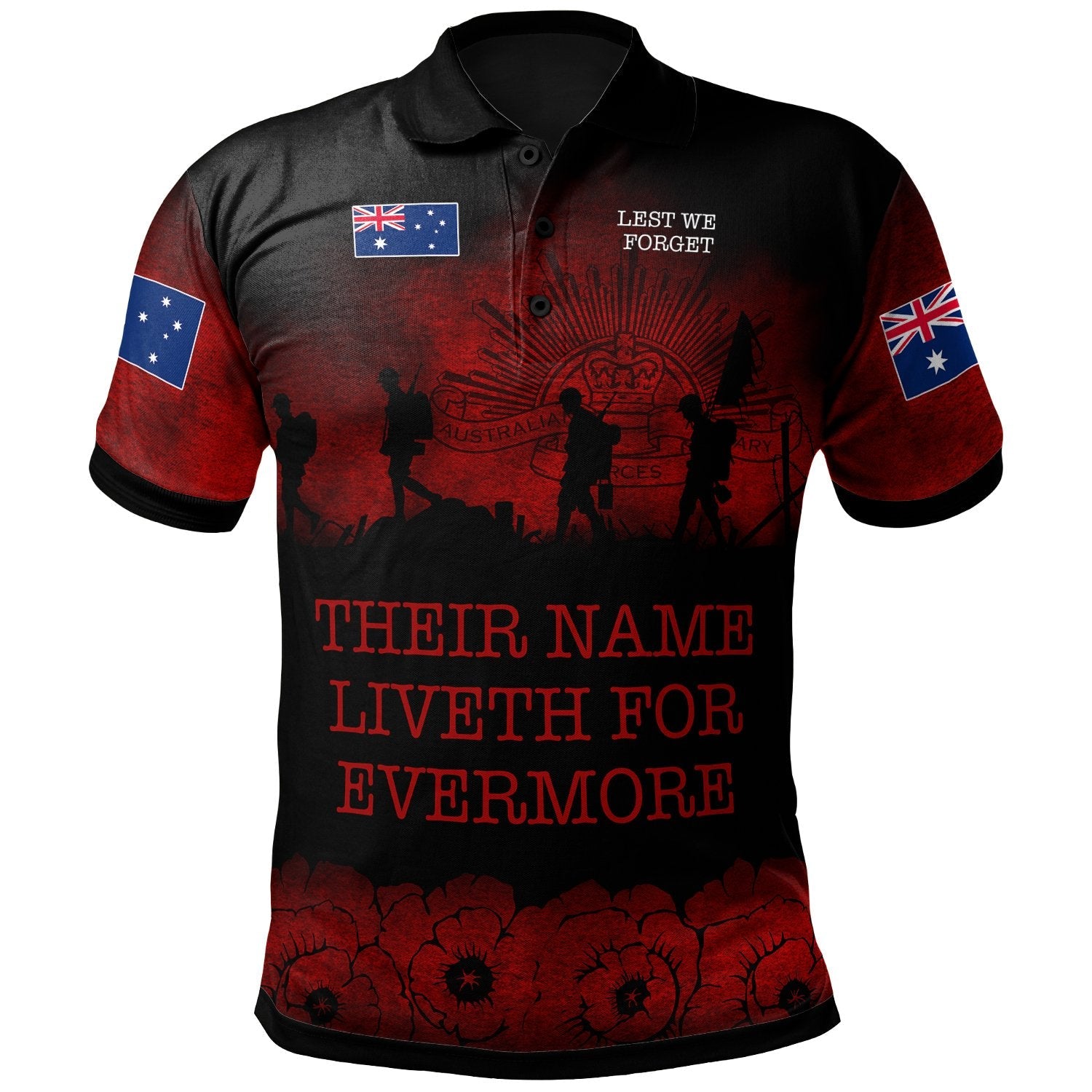 anzac-polo-shirt-their-name-liveth-for-evermore