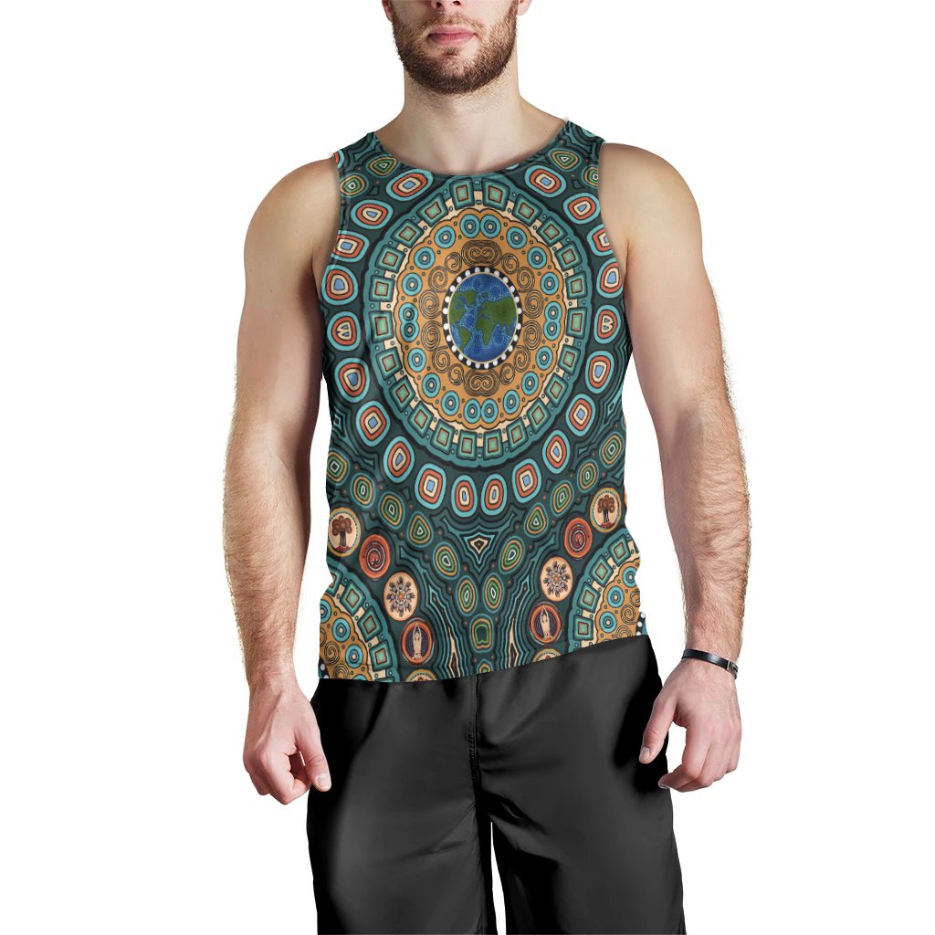 mens-tank-top-aboriginal-green-dot-painting-with-earth