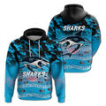 Sharks Rugby ANZAC Day Camouflage Indigenous Art Hoodie - LT12
