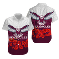 Sea Eagles Anzac Day Indigenous Art Hawaiian Shirt