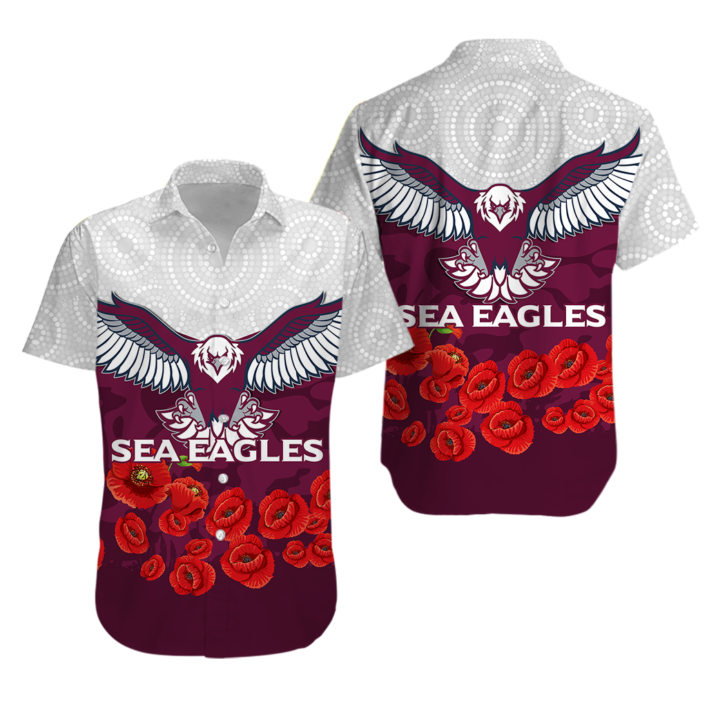 Sea Eagles Anzac Day Indigenous Art Hawaiian Shirt