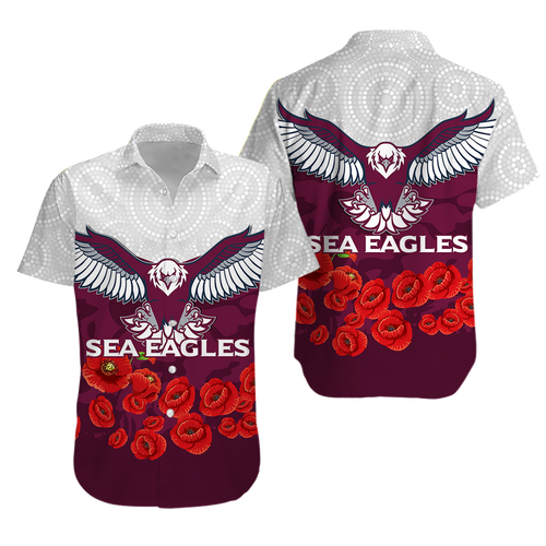 Sea Eagles Anzac Day Indigenous Art Hawaiian Shirt