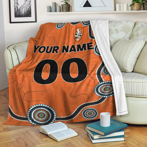 custom-personalised-brisbane-roar-blanket-indigenous-dot-painting-art