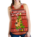 Australia Christmas Kangaroo Aboriginal Pattern Women Tank Top - LT2