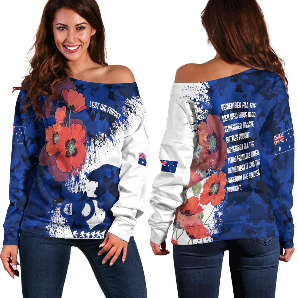 [Custom] Anzac Off Shoulder Sweater - Anzac Day 2021 - Vibe Hoodie