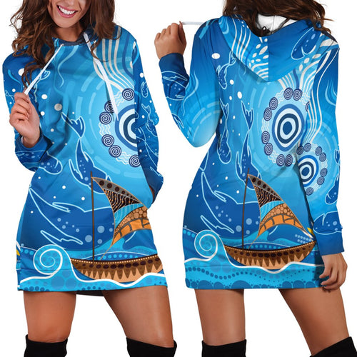 hoodie-dress-aboriginal-view-sea-with-fish-and-boat
