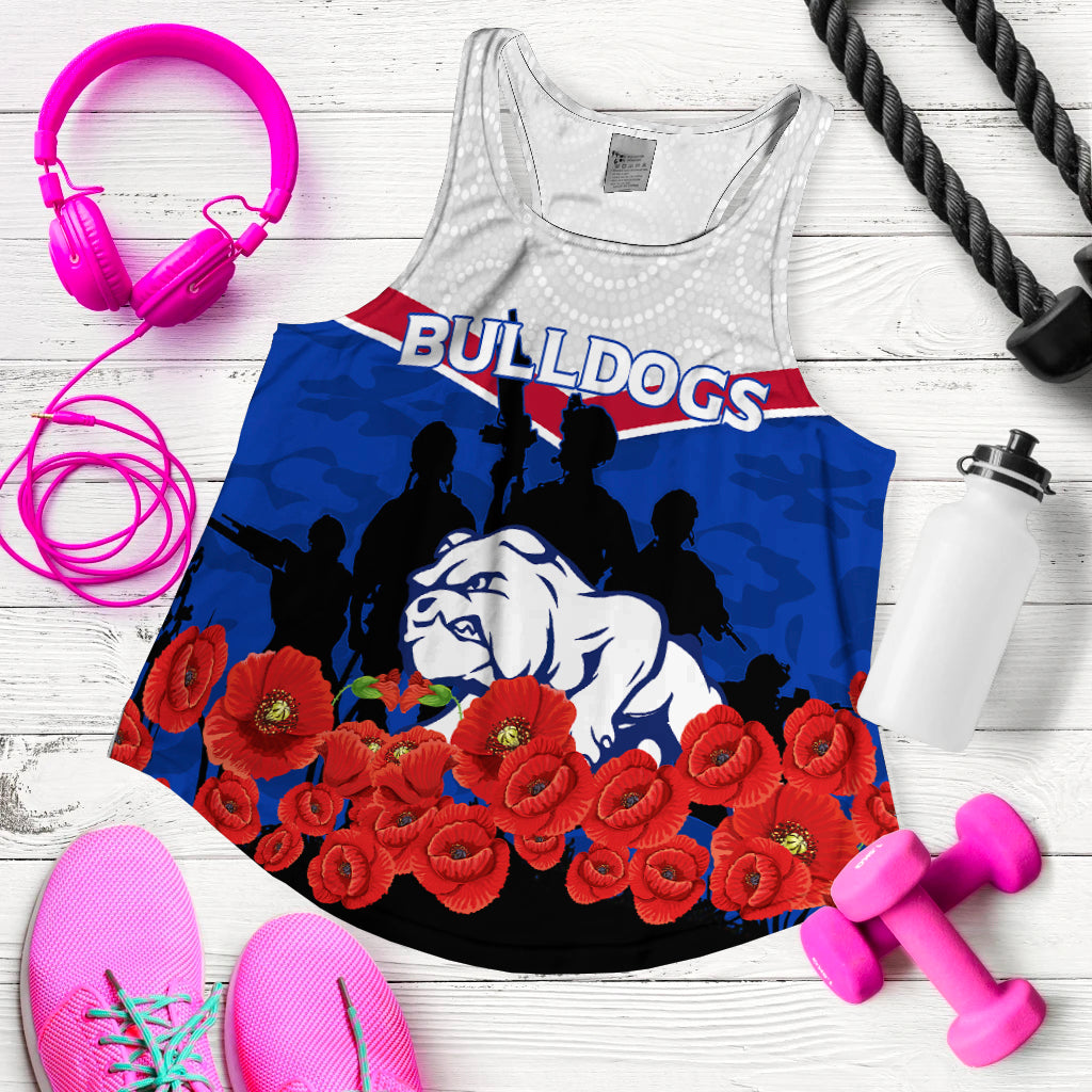 Bulldogs Anzac Day Indigenous Art Women Tank Top