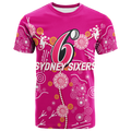 Sydney Sixers Aboriginal Art Cricket 2022 T-Shirt - LT12