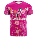 Sydney Sixers Aboriginal Art Cricket 2022 T-Shirt - LT12
