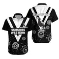 Western Suburbs Magpies Hawaiian Shirt - Indigenous Dot Painting Art