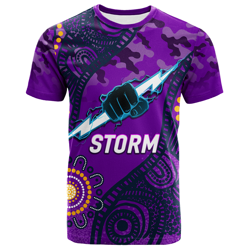 Storm Rugby ANZAC Day Camouflage Indigenous Art T-Shirt - LT12
