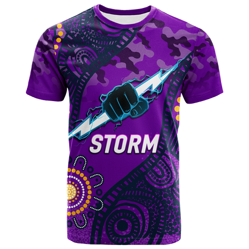 Storm Rugby ANZAC Day Camouflage Indigenous Art T-Shirt - LT12