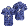Aboriginal Kangaroo Painting Purple Hawaiian Shirt