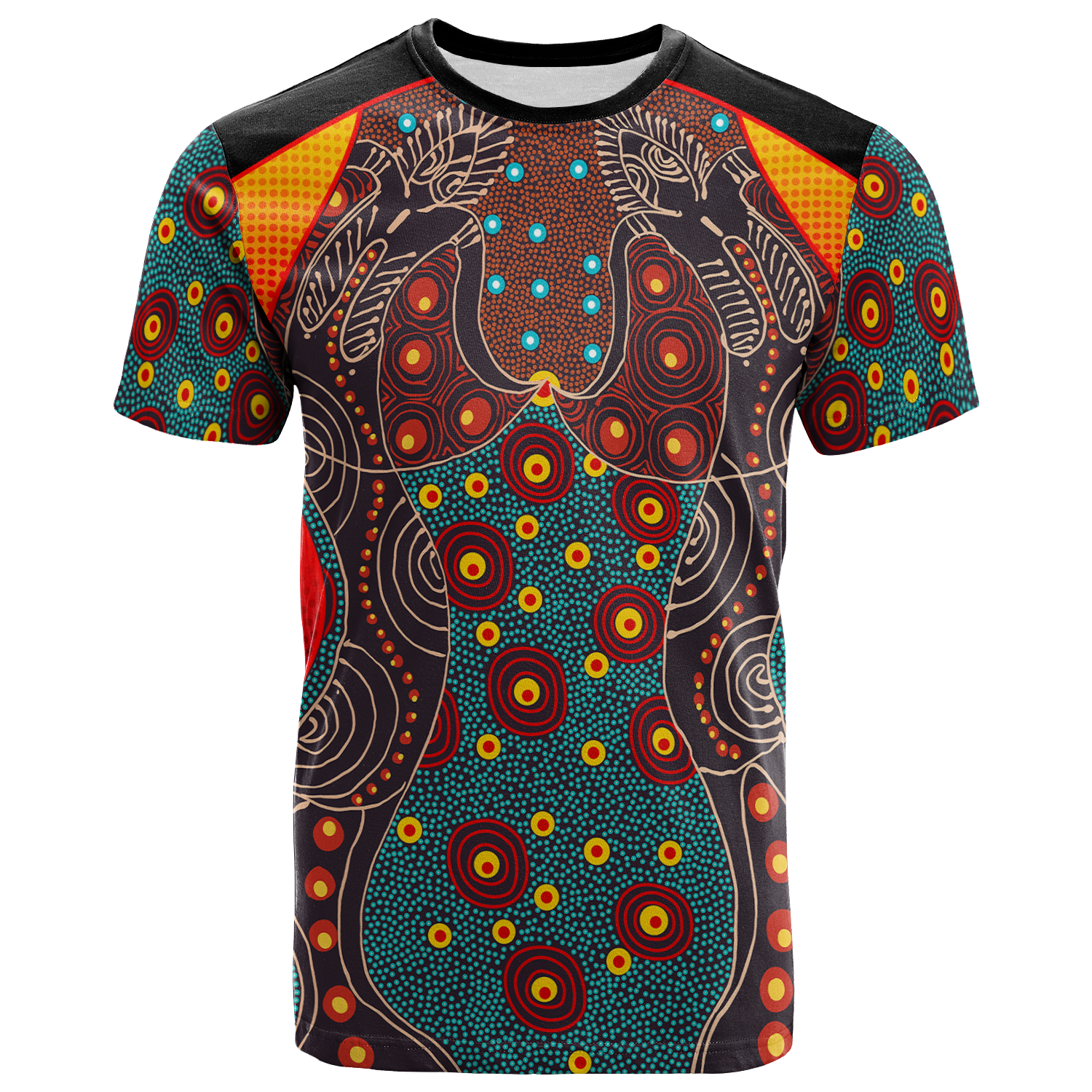 t-shirt-aboriginal-sublimation-dot-pattern-style-red