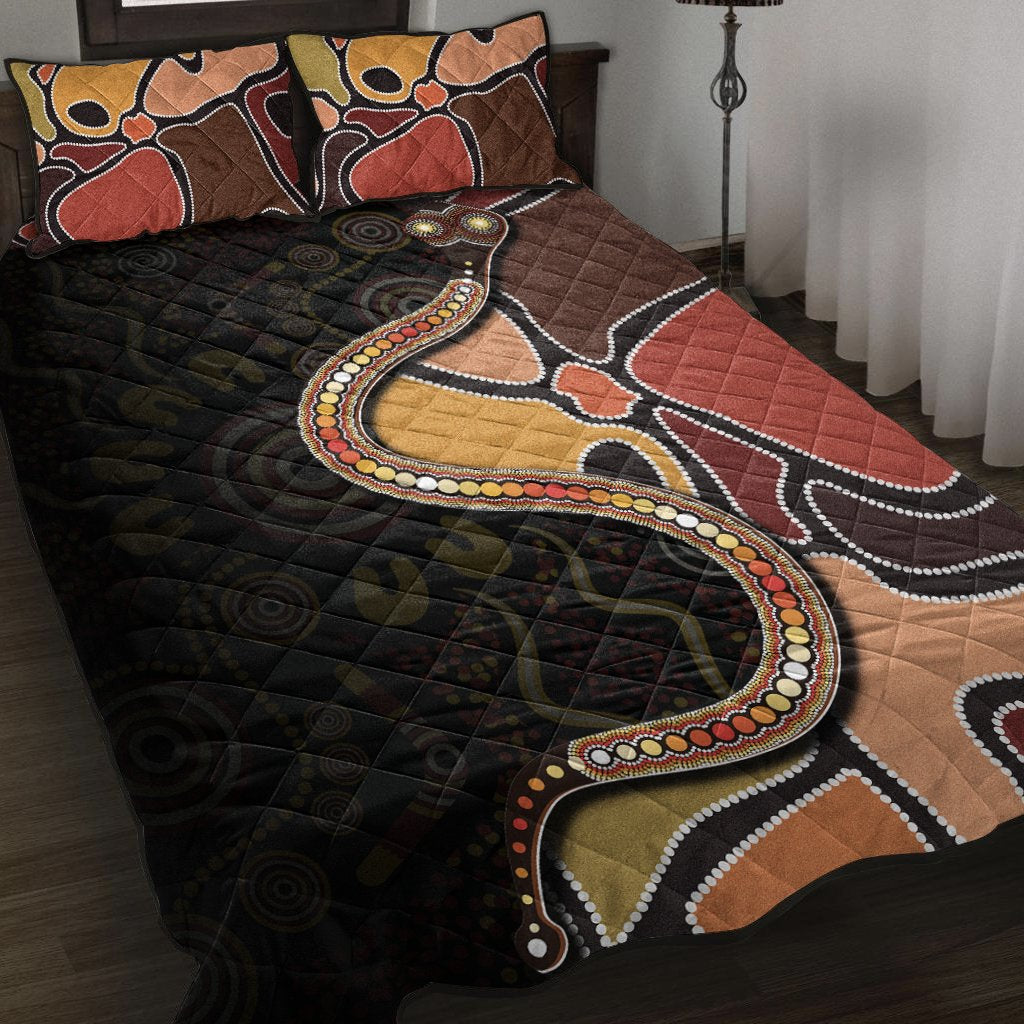quilt-bed-set-aboriginal-snake-with-dot-painting