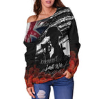 Anzac Day Women's Off Shoulder Sweater - Remembrance Anzac - Vibe Hoodie