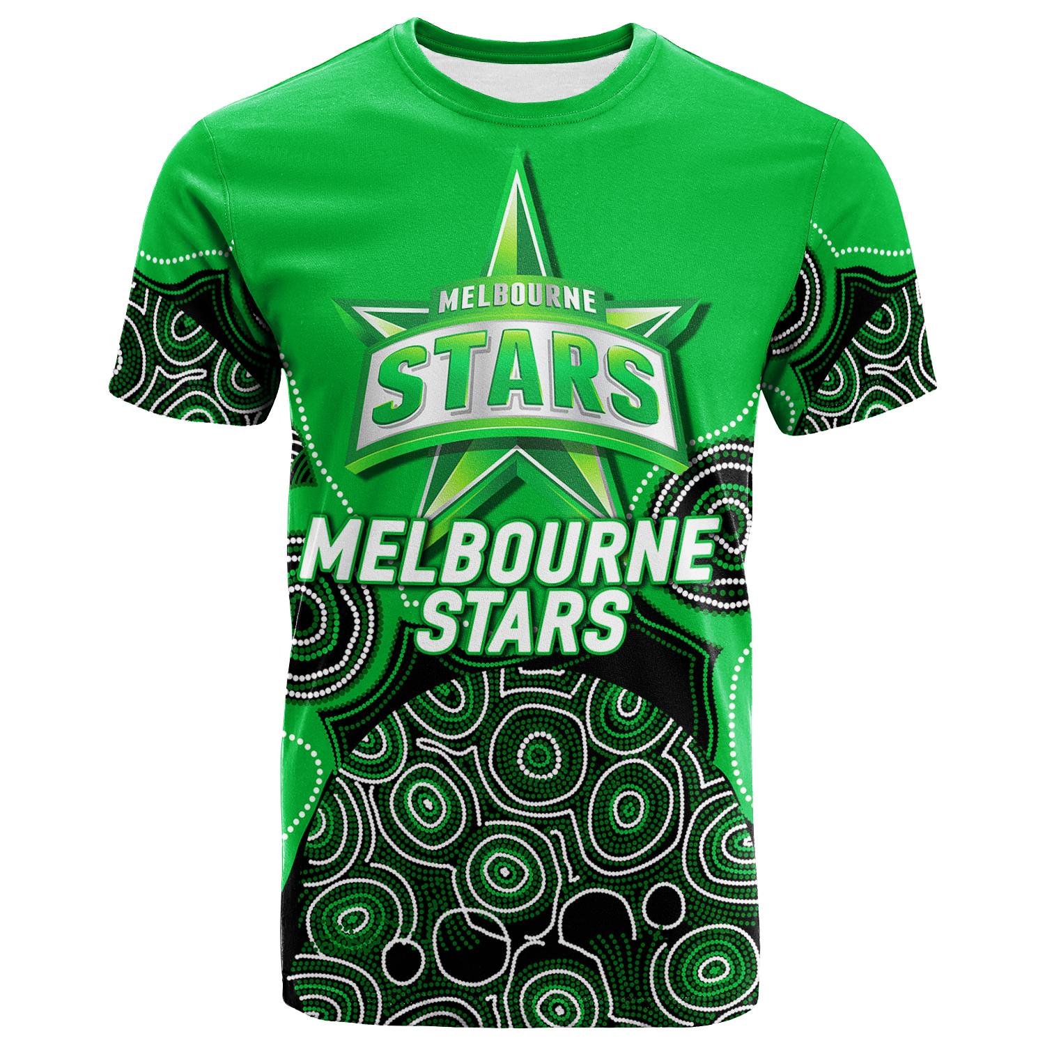 Melbourne Stars Aboriginal Art Cricket 2022 T-Shirt - LT12