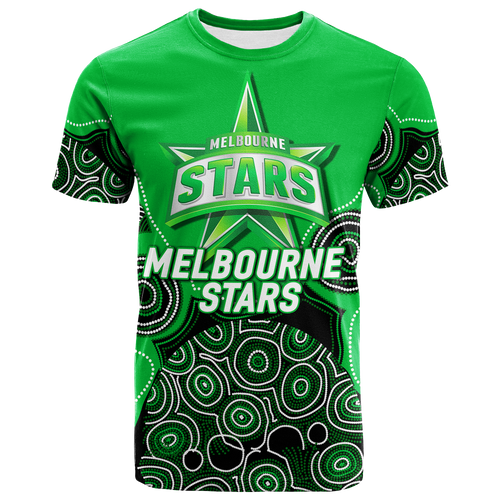 Melbourne Stars Aboriginal Art Cricket 2022 T-Shirt - LT12