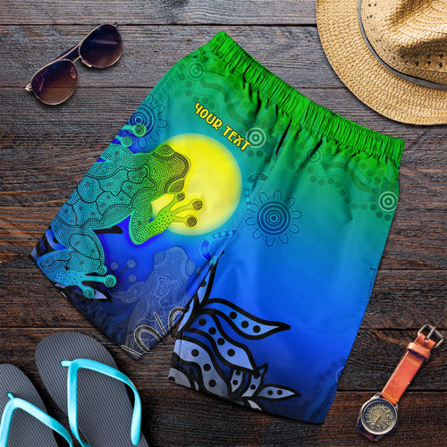 customaboriginal-mens-shorts-indigenous-frog-blue