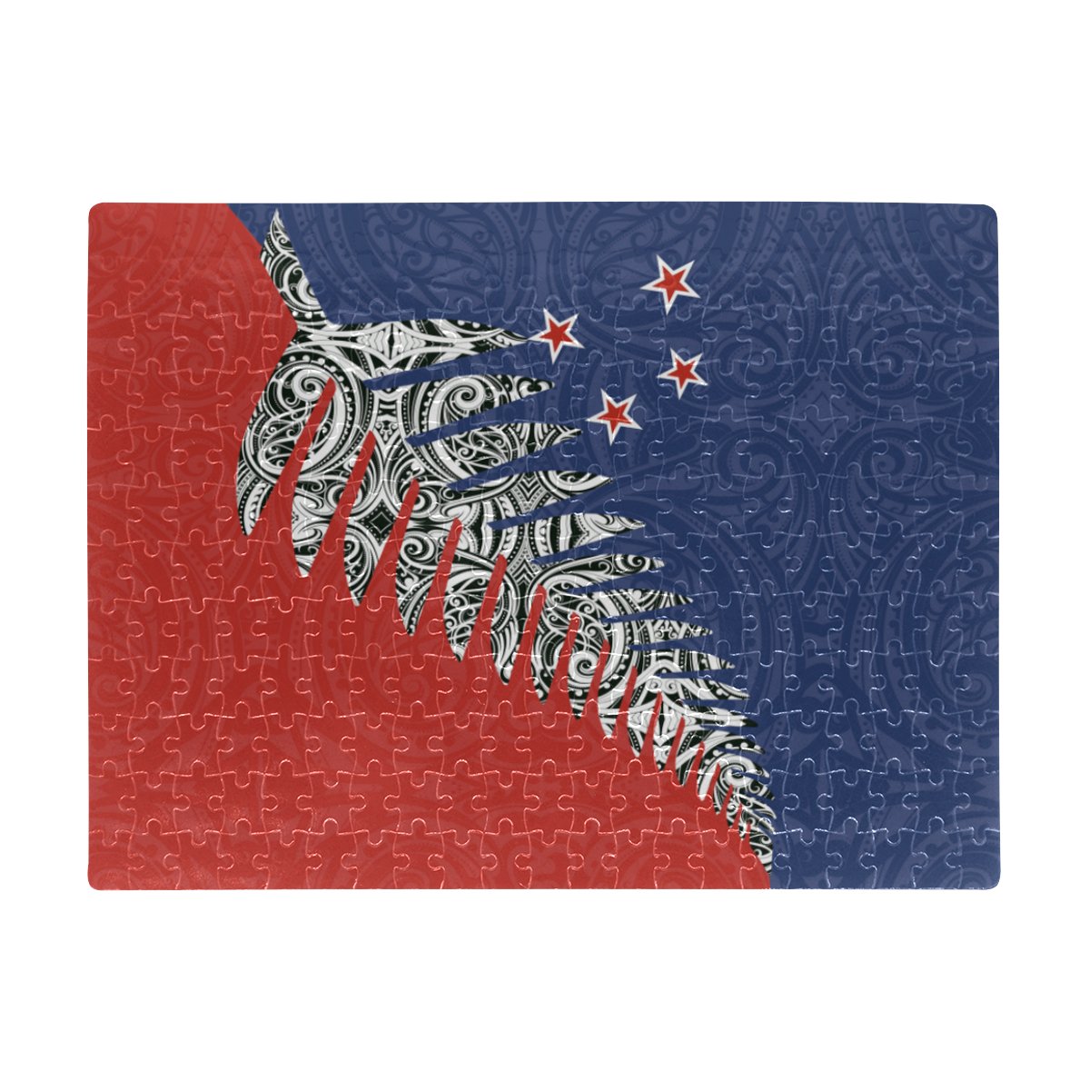 new-zealand-silver-fern-jigsaw-puzzle-red