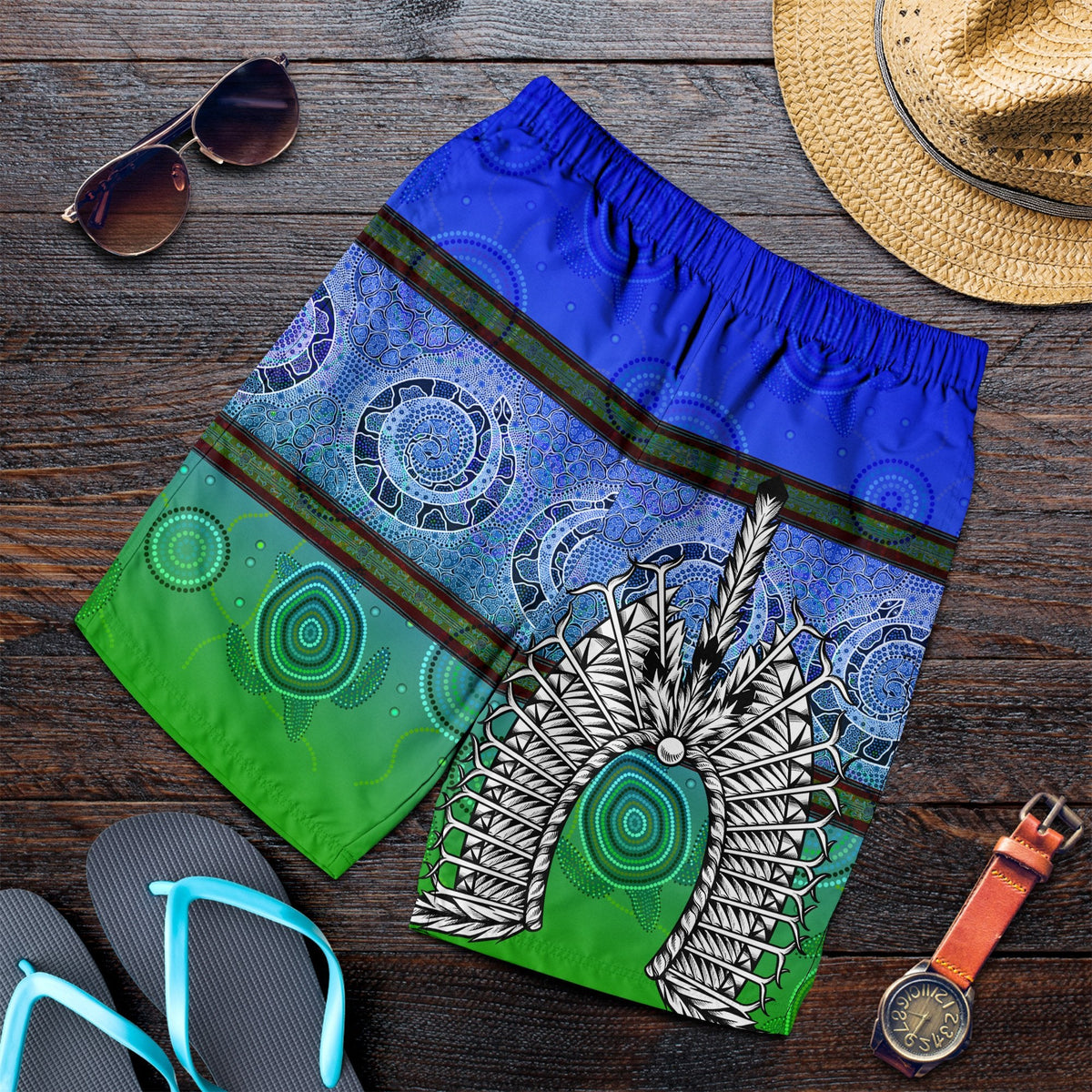 men-short-turtle-with-dhari-mask-snake-patterns