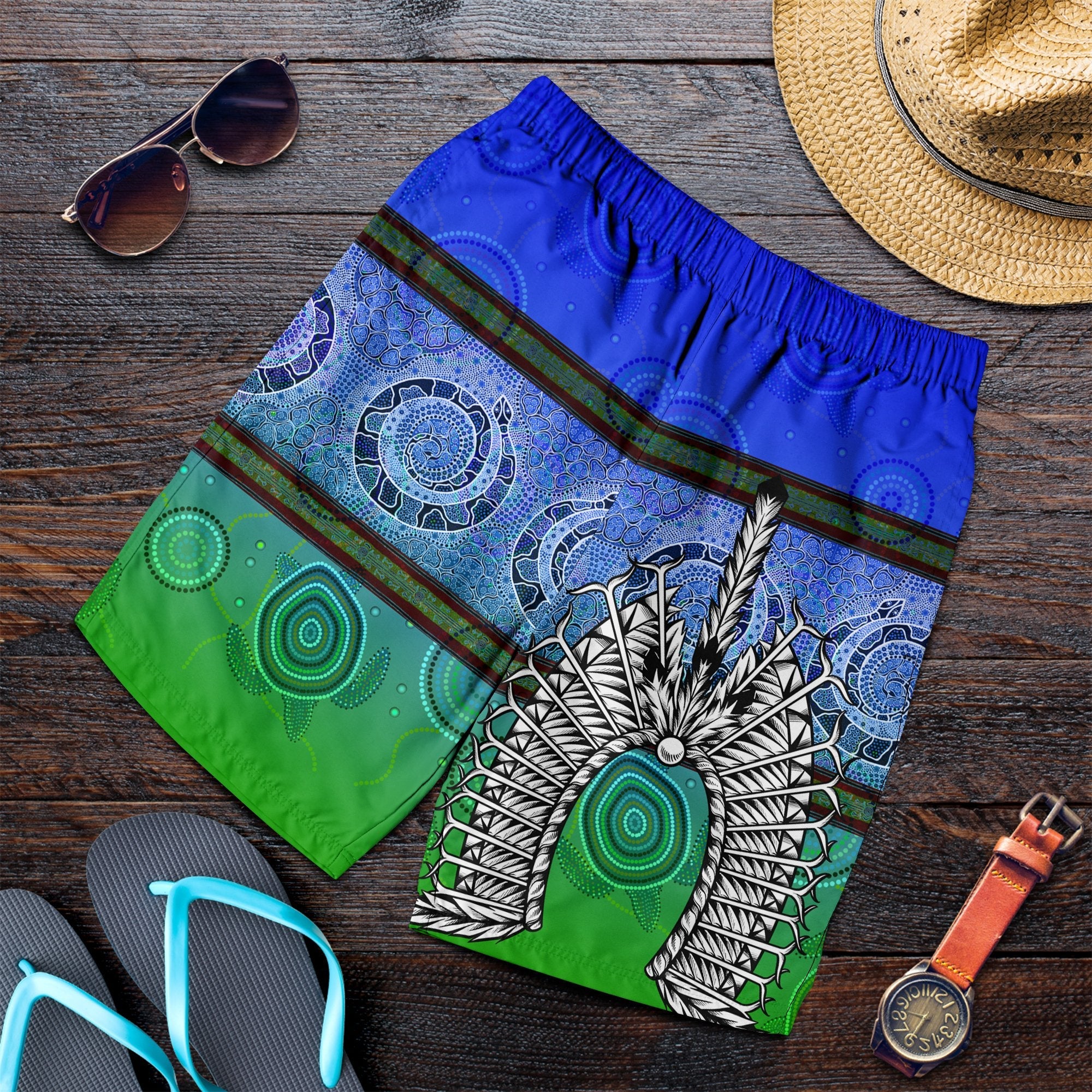 men-short-turtle-with-dhari-mask-snake-patterns