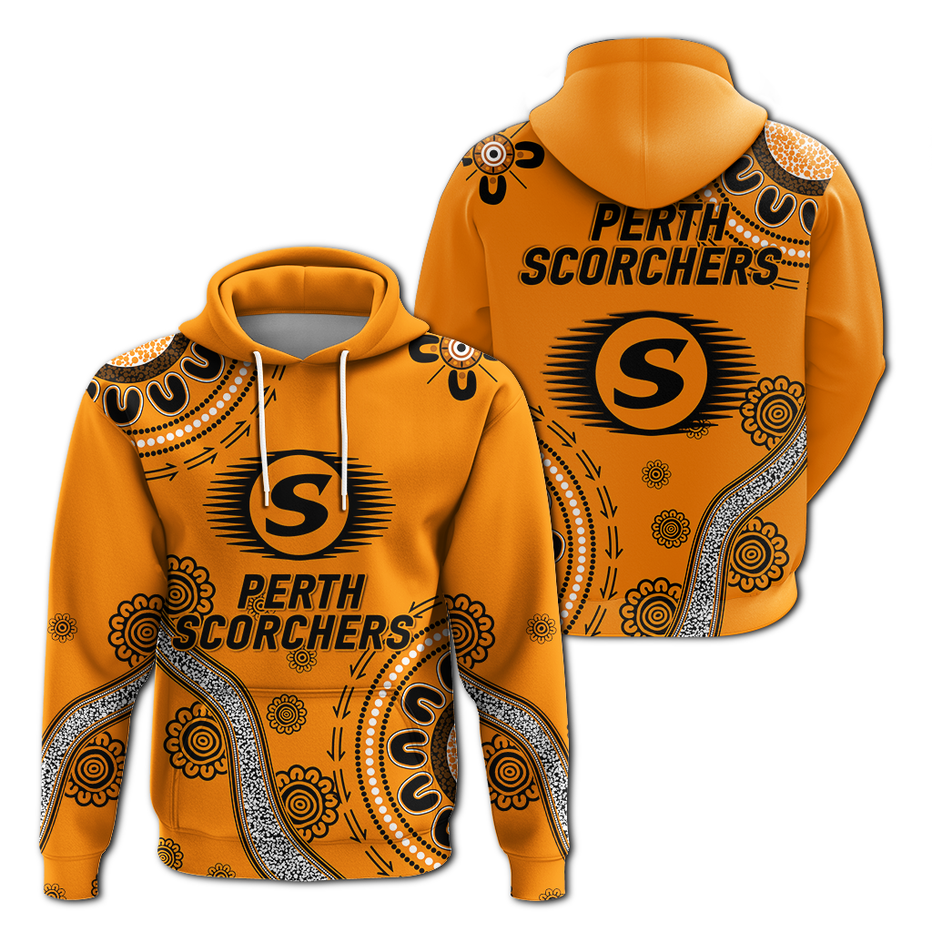 Perth Scorchers Aboriginal Art Cricket 2022 Hoodie - LT12