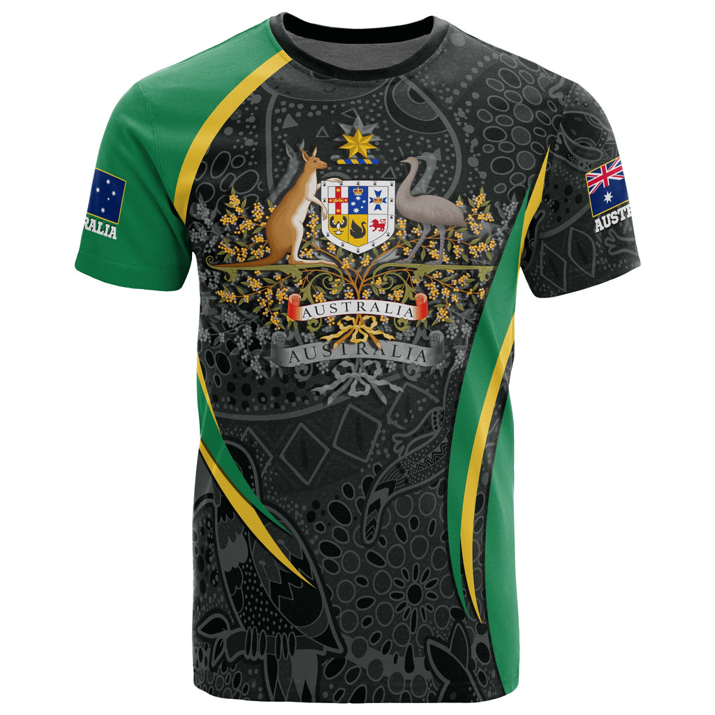 aboriginal-t-shirt-australian-coat-of-arms-aussie-spirit-green