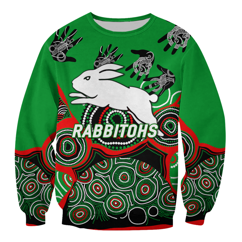 Rabbitohs Rugby Aboriginal Art Sweatshirt - LT12