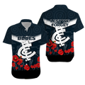 Blues Anzac Day Hawaiian Shirt - Indigenous Art