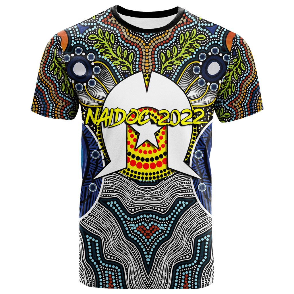 naidoc-week-2022-get-up-stand-up-show-up-aboriginal-dot-art-t-shirt