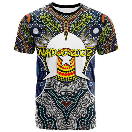naidoc-week-2022-get-up-stand-up-show-up-aboriginal-dot-art-t-shirt