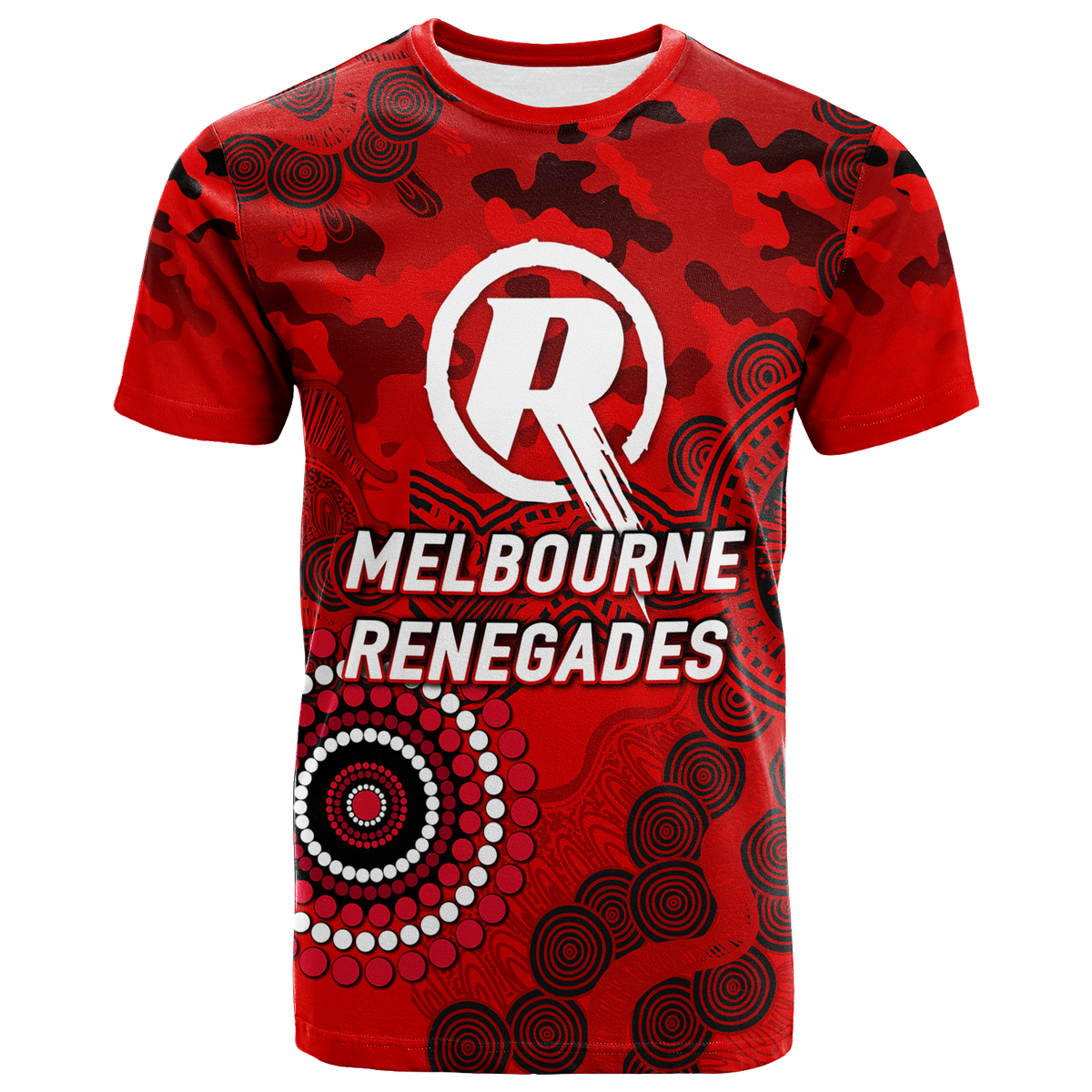 (Custom Personalised) Melbourne Renegades ANZAC Day Aboriginal T-Shirt 